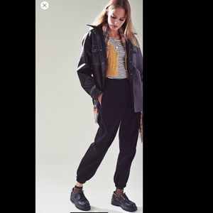 Black Corduroy Jogger Pants